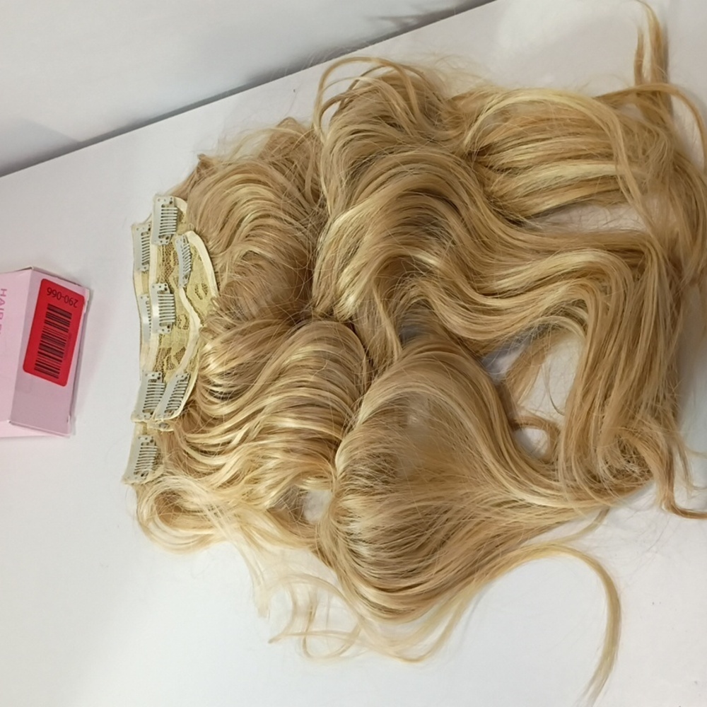 Clip-In Hair Extensions 20” Blonde Mix – 4PCS Thick Wavy Natural Volume - Picture 4 of 5